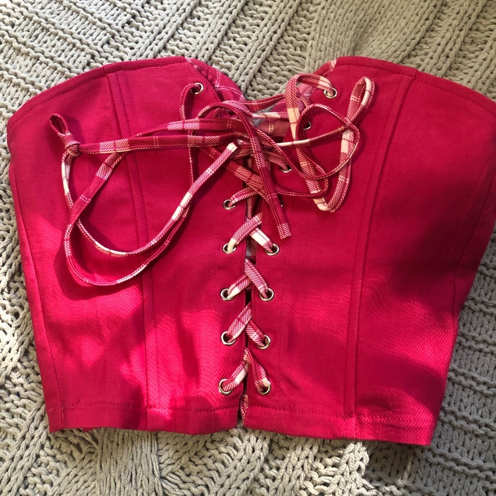 Pink and plaid corset